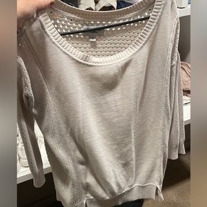 Beige, American Eagle, long sleeve shirt